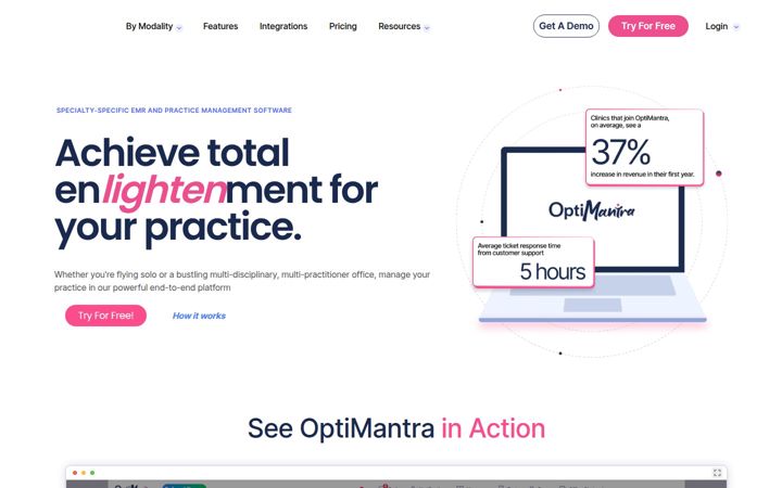 Screenshot of optimantra.com