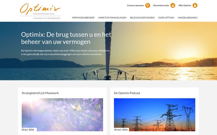 Posnetek zaslona optimix.nl