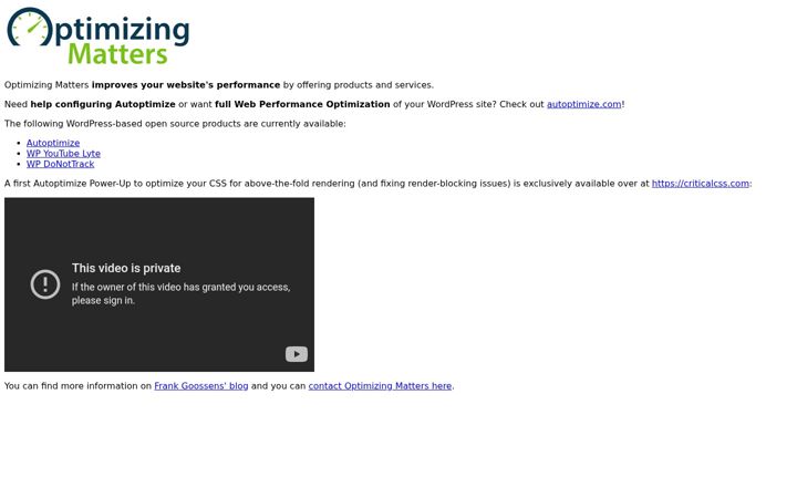 Screenshot of optimizingmatters.com