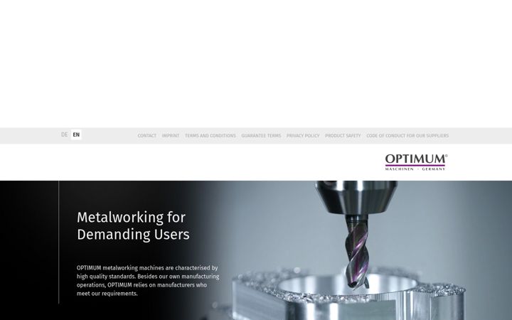 Screenshot ta' optimum-machines.com