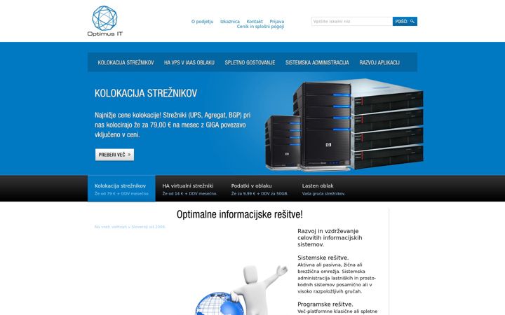 Screenshot of optimus.si
