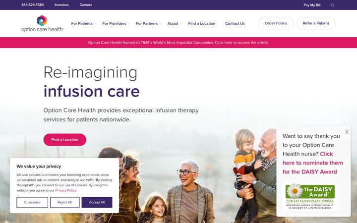 Screenshot of optioncarehealth.com