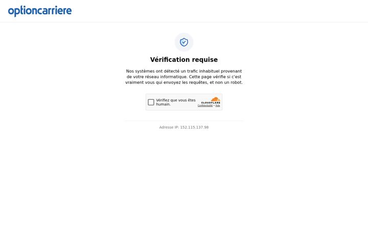Screenshot of optioncarriere.com