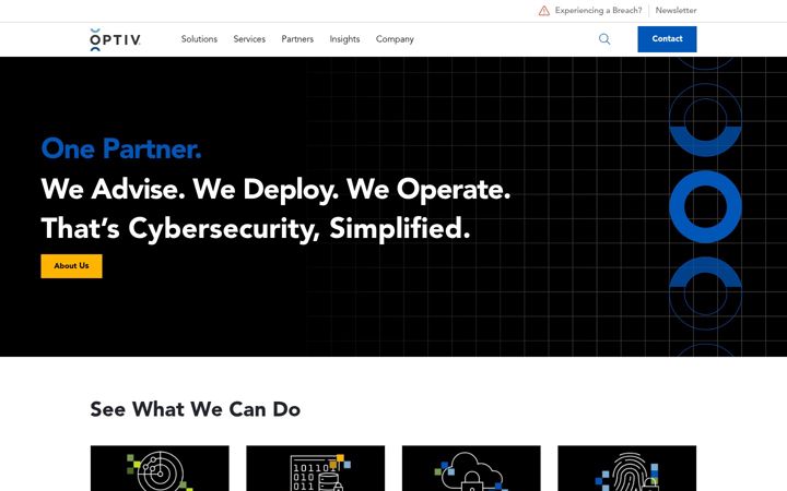 Screenshot of optiv.com