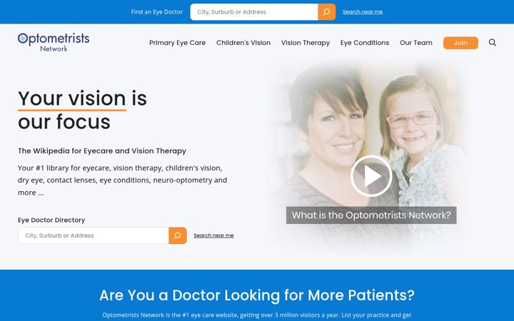 Screenshot of optometrists.org