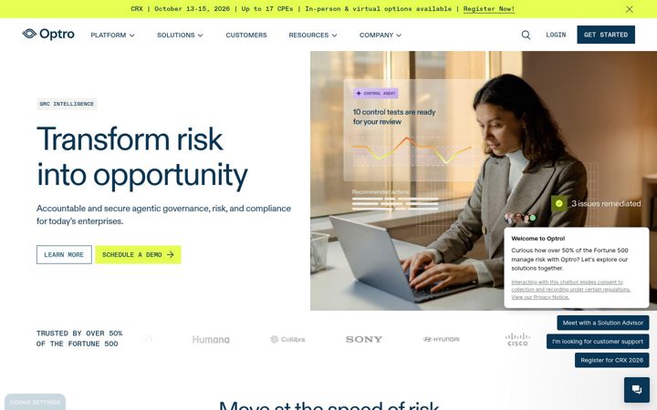 Screenshot of optro.ai