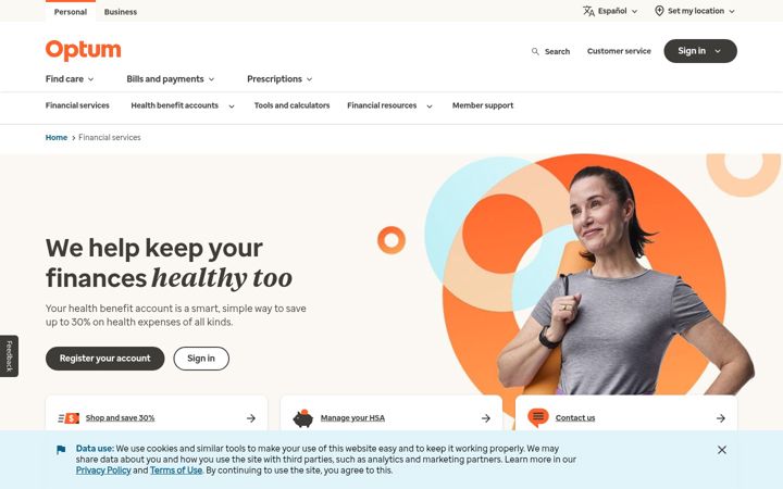 Screenshot of optumfinancial.com