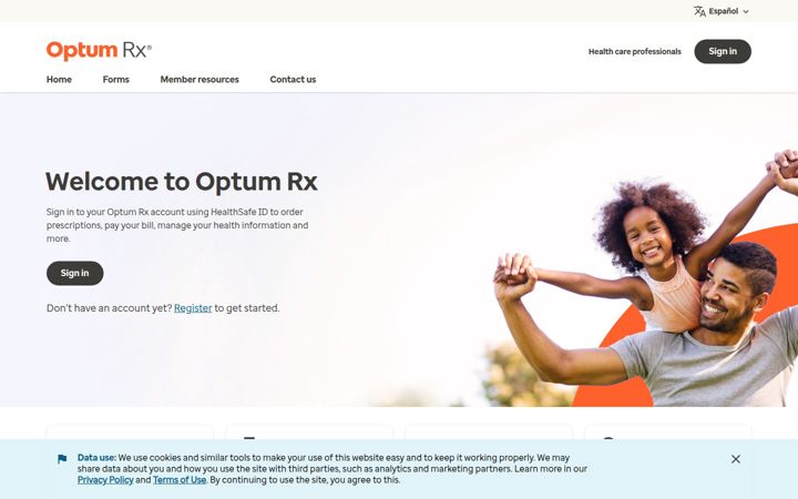 Screenshot of optumrx.com