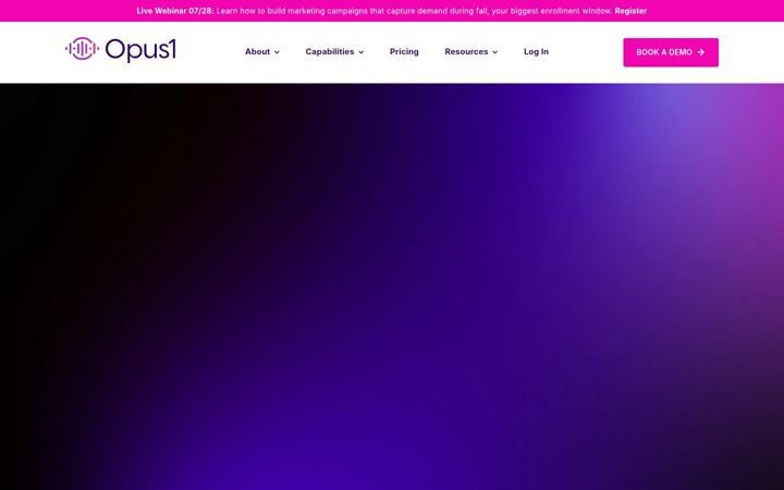 Screenshot of opus1.io