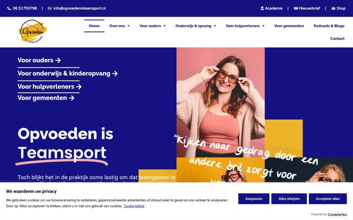 Snímek obrazovky opvoedenisteamsport.nl