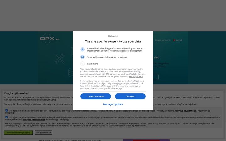 Screenshot of opx.pl