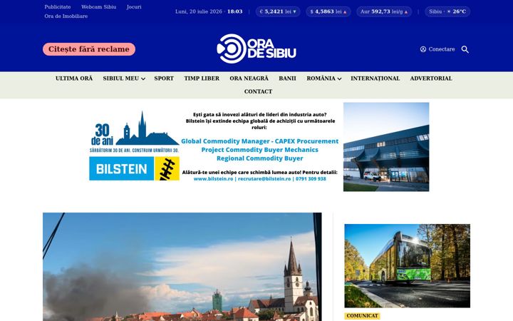 Screenshot of oradesibiu.ro