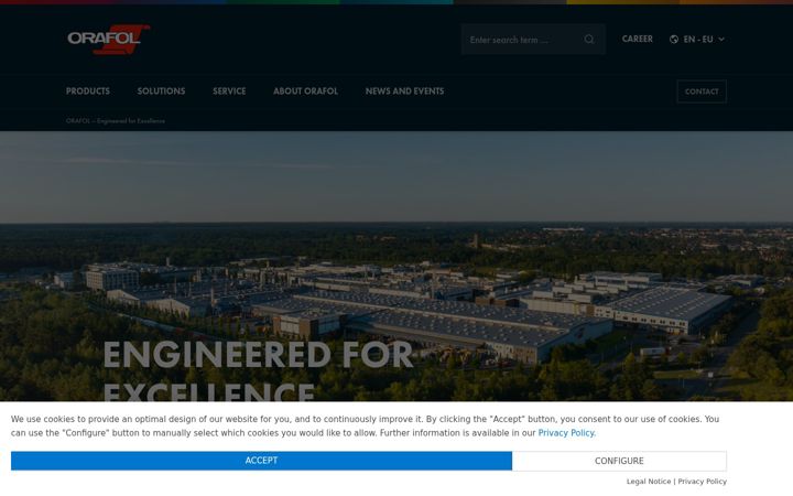 Screenshot of orafol.com