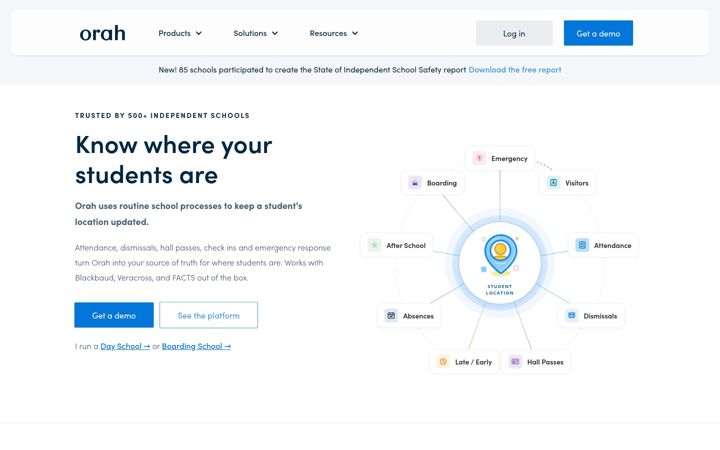 Screenshot of orah.com