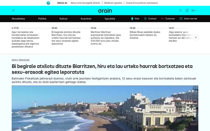 Screenshot of orain.eus