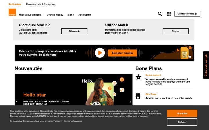 Screenshot of orange.sn