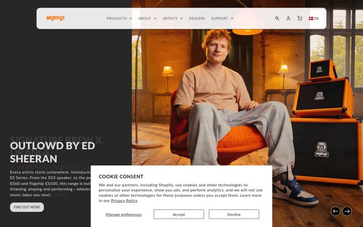 Screenshot of orangeamps.com