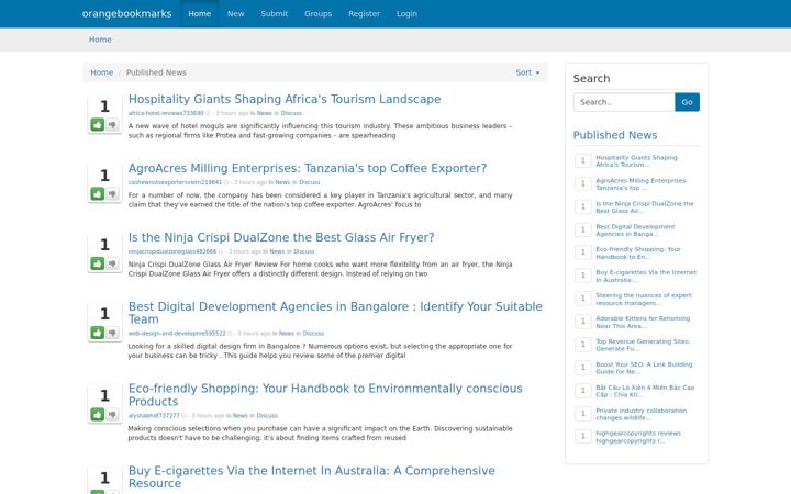 Screenshot of orangebookmarks.com
