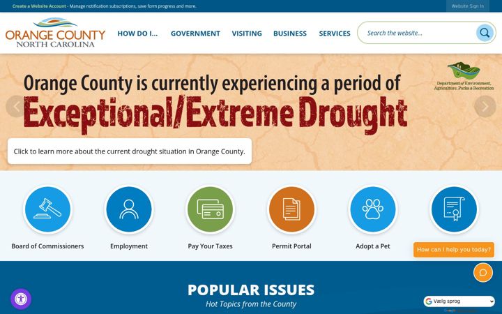 Screenshot of orangecountync.gov