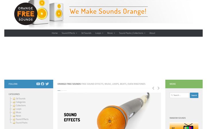 Screenshot of orangefreesounds.com