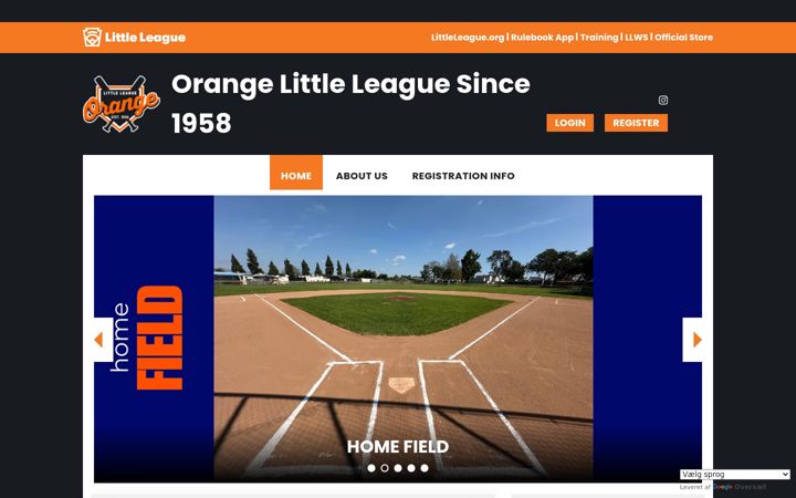 Screenshot of orangelittleleague.org