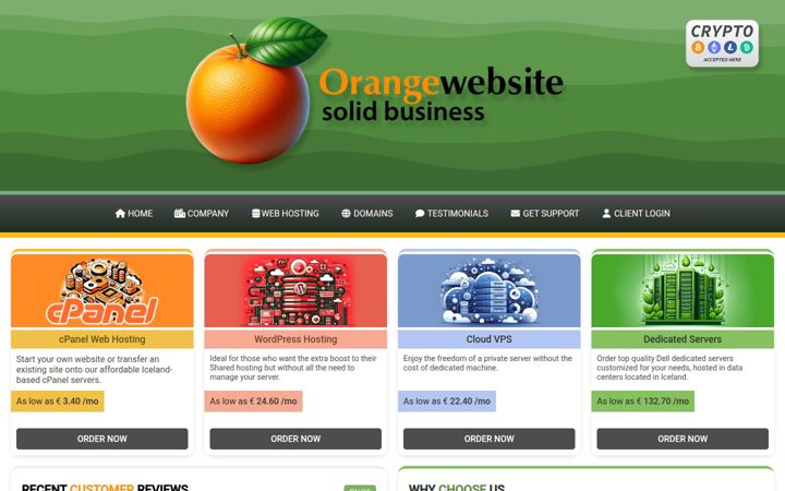 Screenshot of orangewebsite.com