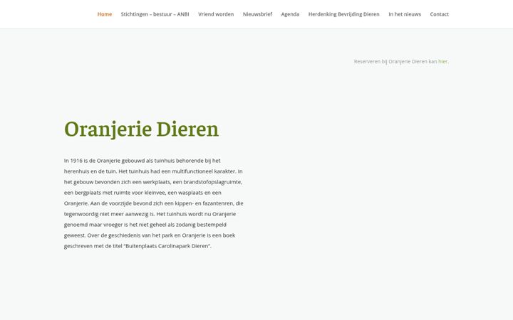 Screenshot stránky oranjerie-dieren.nl
