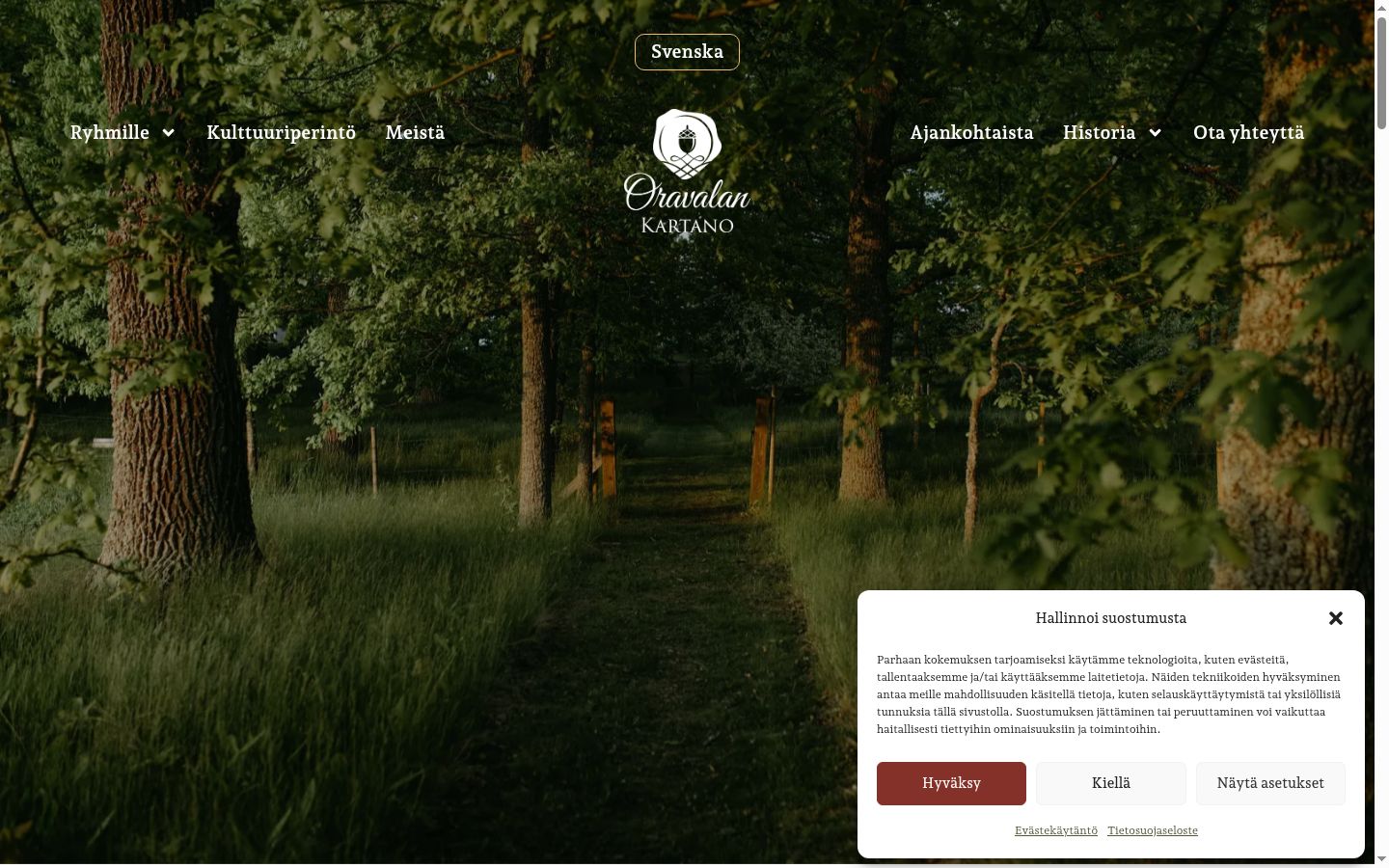 Screenshot of the consent banner shown before any interaction