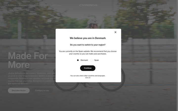 Screenshot of orbea.com