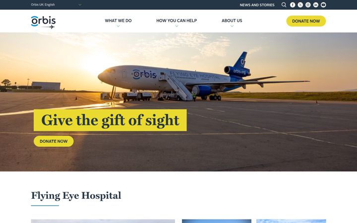 Screenshot of orbis.org
