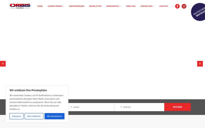 Screenshot of orbisreisen.com