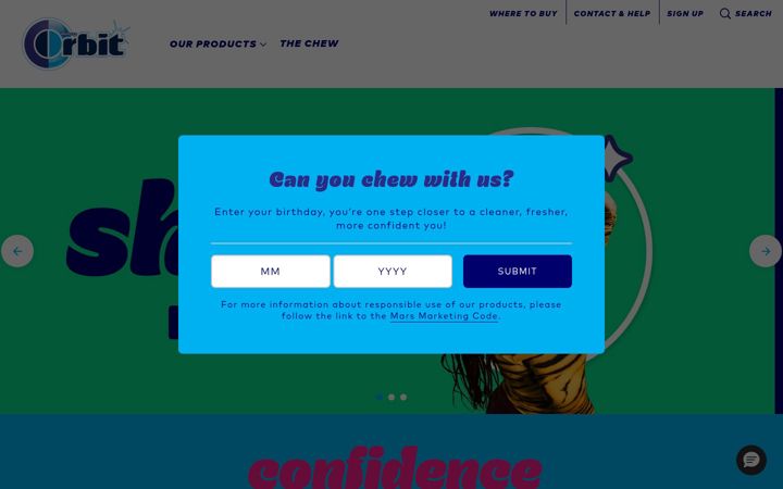 Screenshot of orbitgum.com