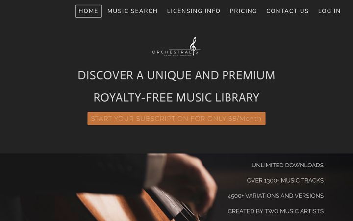 Posnetek zaslona orchestralis.net