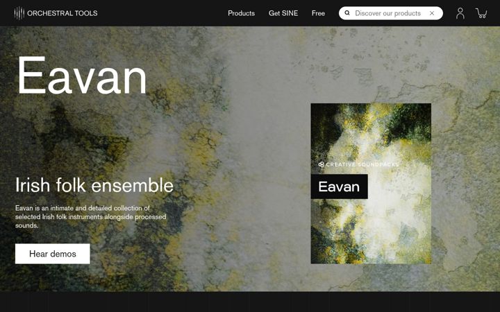 Kuvakaappaus sivustosta orchestraltools.com