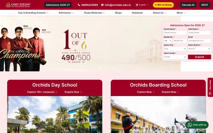 Screenshot von orchidsinternationalschool.com