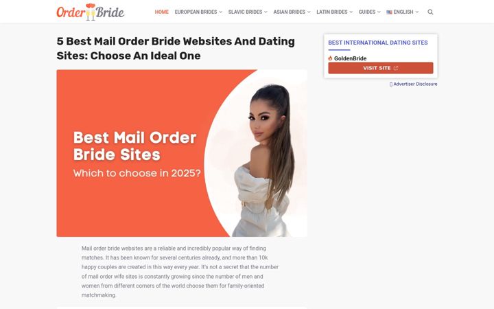 Screenshot of order-bride.com