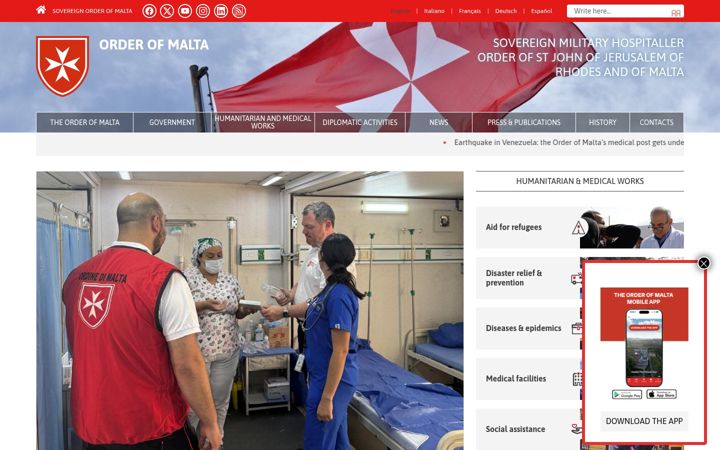 Screenshot of orderofmalta.int