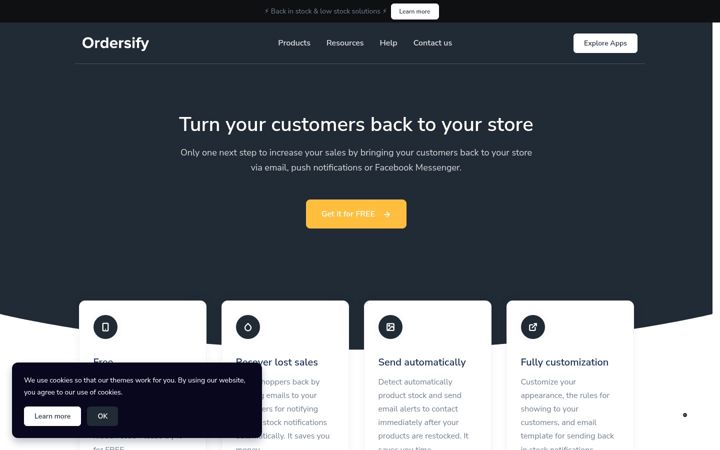 Screenshot of ordersify.com
