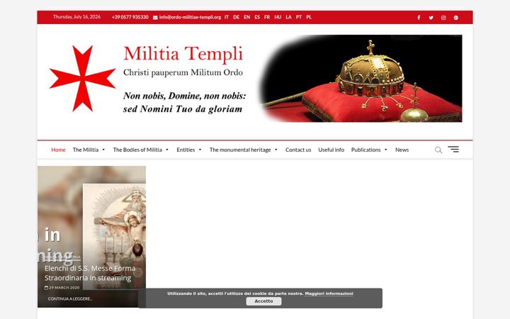 Captură de ecran a ordo-militiae-templi.org