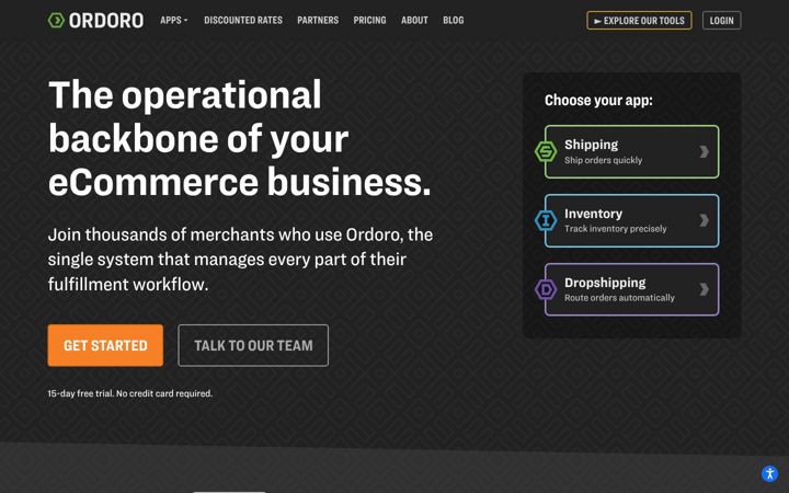 Screenshot of ordoro.com