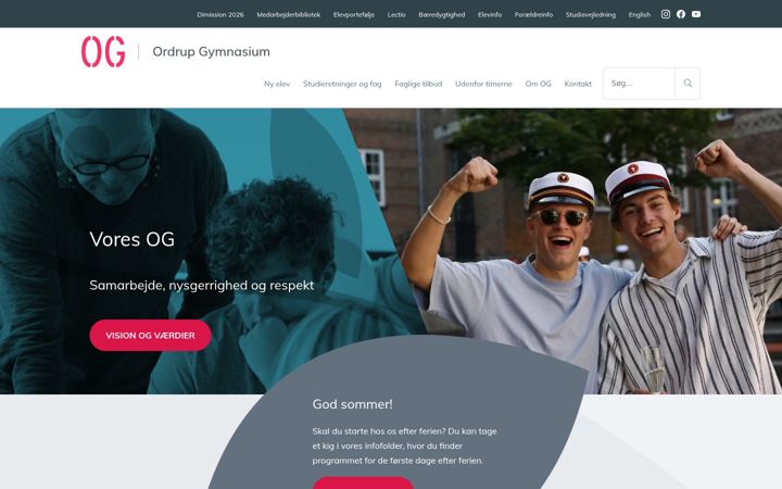 Screenshot of ordrup-gym.dk