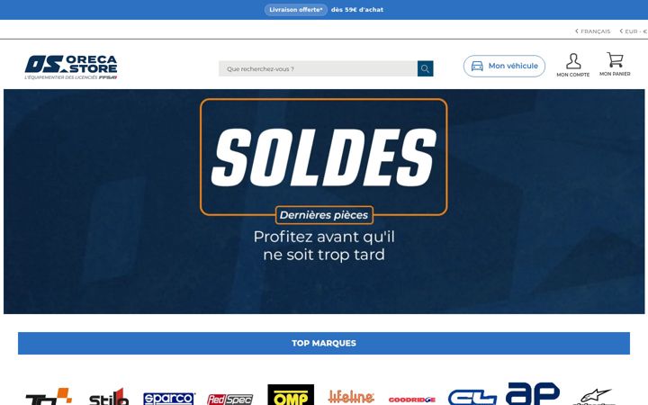 Ekrano kopija oreca-store.com