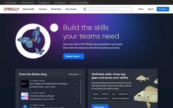 Screenshot van oreilly.com