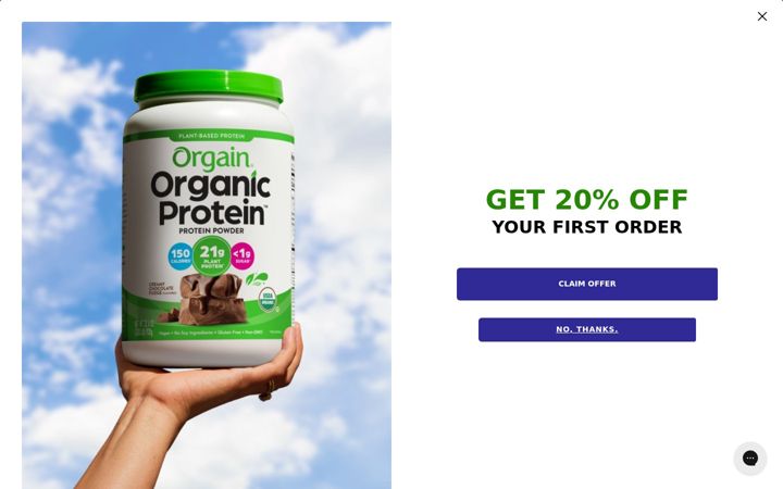 Screenshot of orgain.com