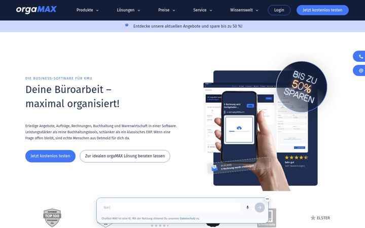 Screenshot of orgamax.de