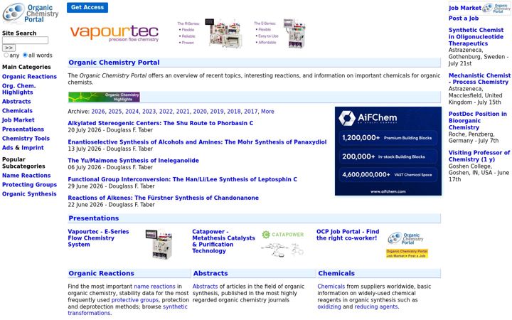 Screenshot ta' organic-chemistry.org