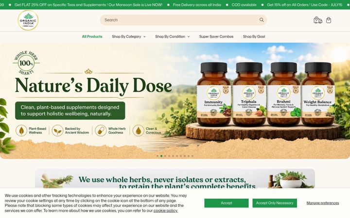Screenshot of organicindia.com