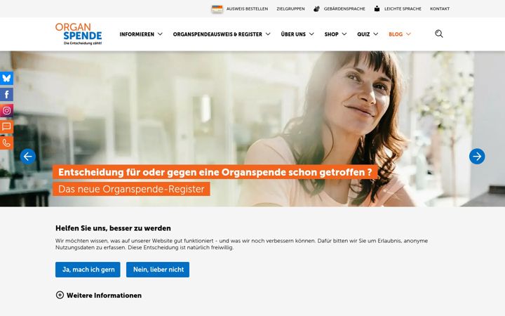 Screenshot of organspende-info.de