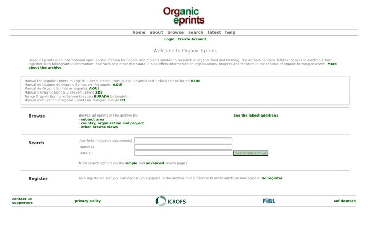 Screenshot of orgprints.org
