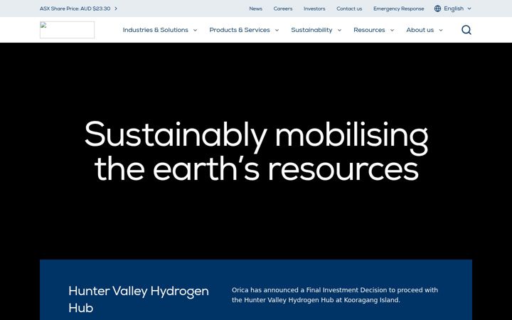 Screenshot of orica.com